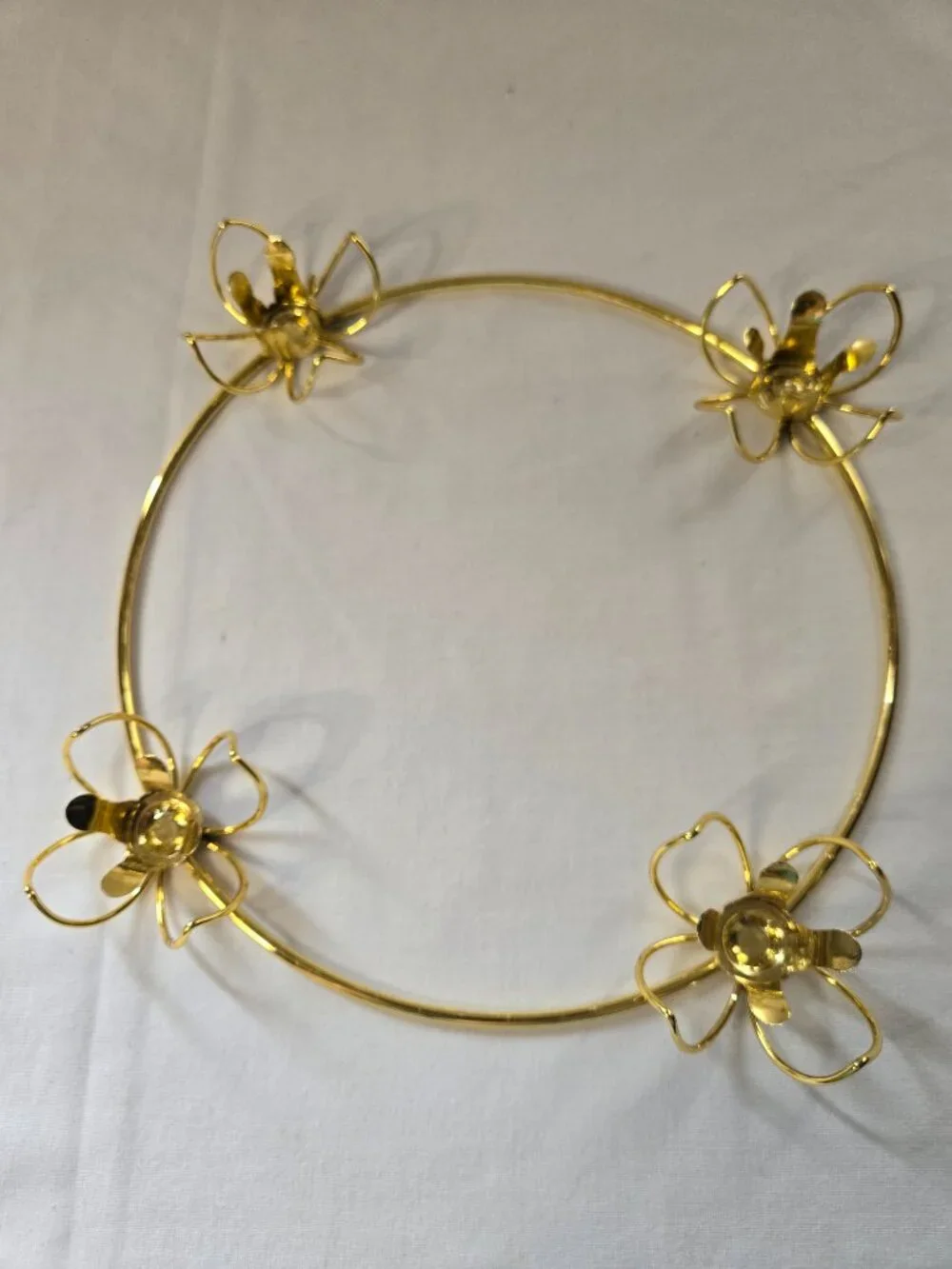 Vintage Metal Gibson Advent-Ring Wreath Candle Holder Christmas